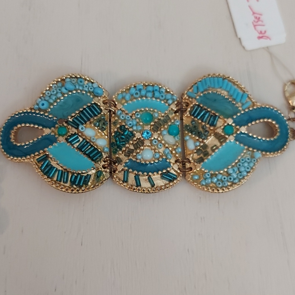 Betsey Johnson BOHEMIAN BLUE BEADED BRACELET - Picture 7 of 10
